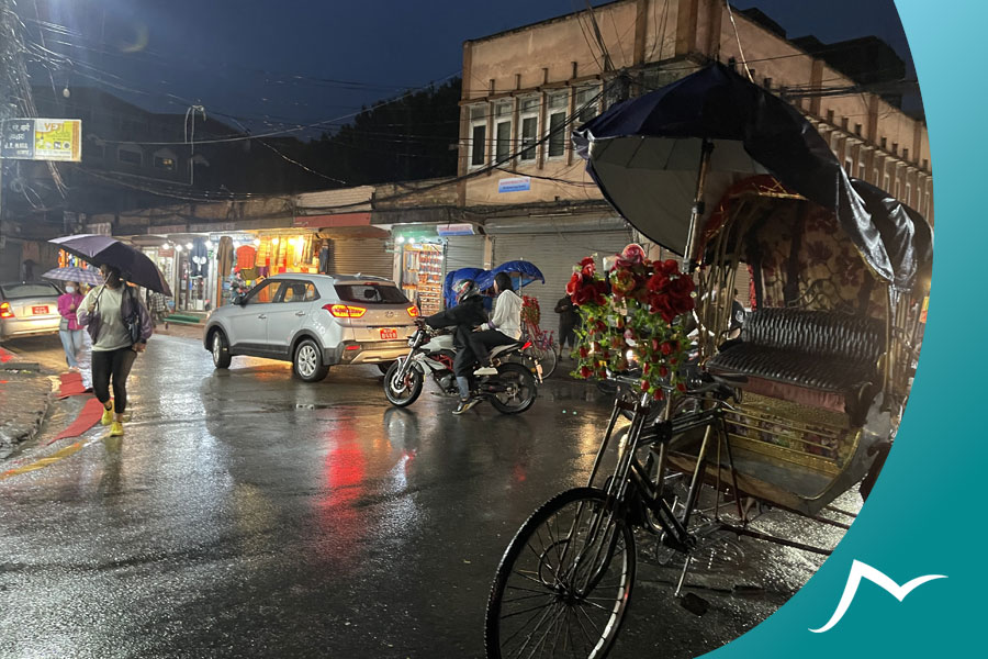 Rickshaw at JP school Chowk, Thamel