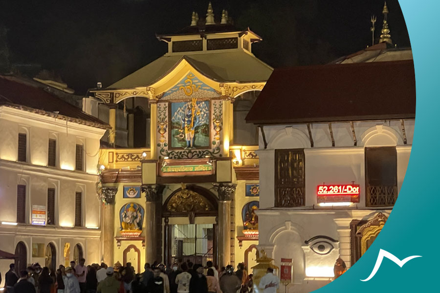 Pashupatinath Temple at evening 