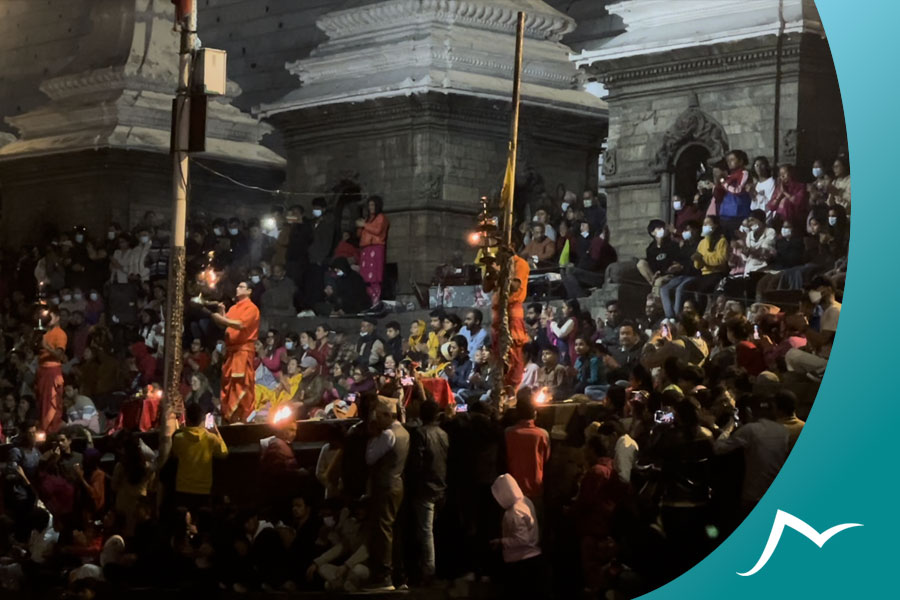 Sacred Delight: Enchanting Aura of Pashupatinath Temple in the Evening